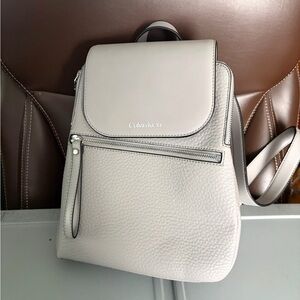 Calvin Klein Light Gray Textured Backpack